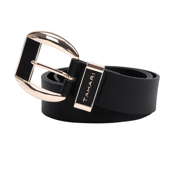 Tahari Accessories - Tahari Material Girl Belt-black with gold NWT🏷